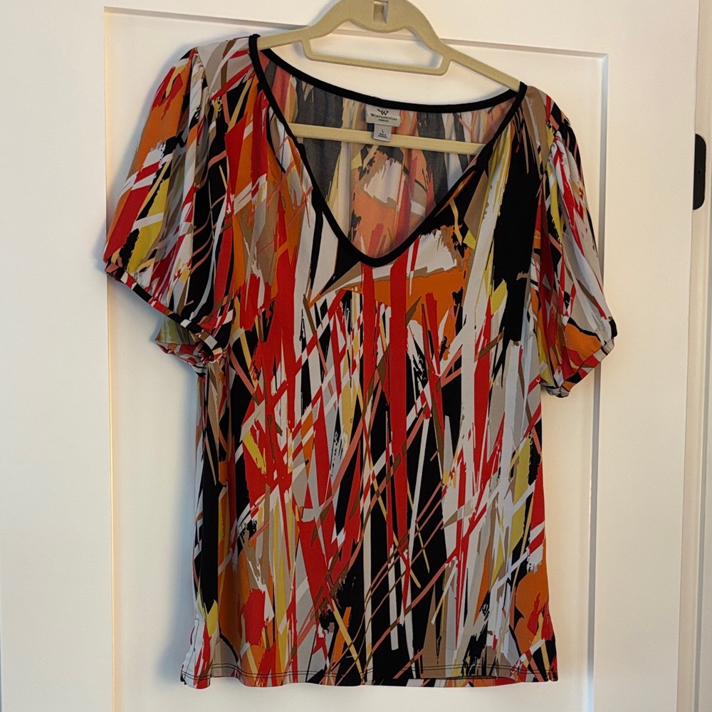 Worthington Multicolor Abstract Blouse